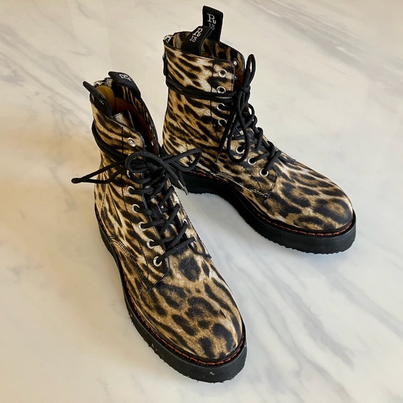 NEW in BOX R13 Leopard Print Stacked Boots US 9.5 / EU 40 - Picture 3 of 6